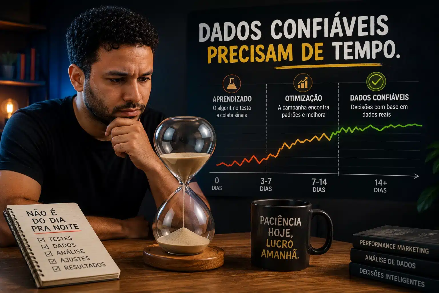Dados confiáveis em campanha dependem de volume, ciclo de venda e conversões. Veja quando analisar sem matar um teste cedo demais.